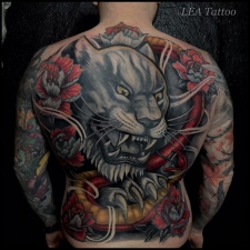 Neo traditional backpiece in color  by LEA Tattoo