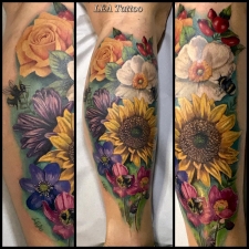 Various Flowers in color  by LEA Tattoo