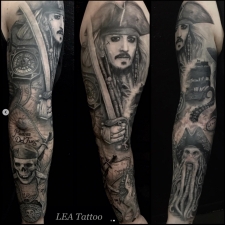 Jack Sparrow  / Pirates of the Carribbean  by LEA Tattoo