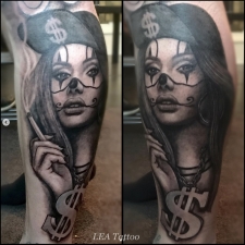 Girl in Chicano Style  by LEA Tattoo